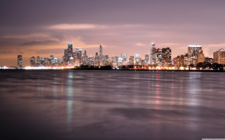 City skyline night water buildings 4 - arlington nelson lindenmuth free wallpaper