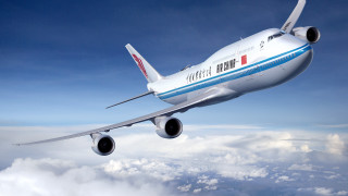Jetliner blue sky clouds red - cloisonnism free wallpaper