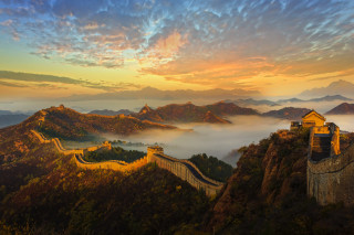 Great wall china sunset clouds - dai xi free wallpaper for desktop
