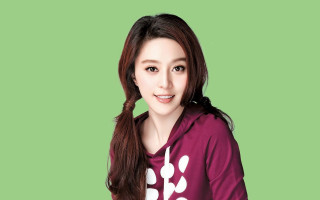 Woman long hair purple shirt 2 - white dot free wallpaper for desktop