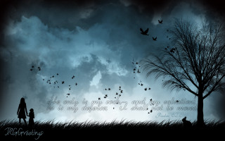 Silhouette person child field cloudy - felipe seade free wallpaper