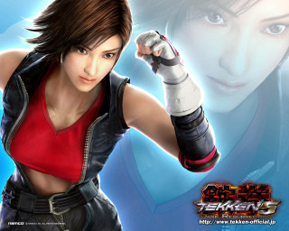 Woman red top gun blue - chen hong free wallpaper