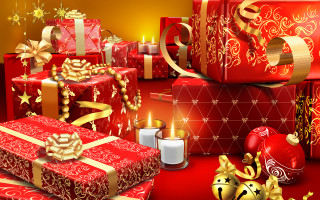 Presents table candles ornaments holiday 2 - a table together free wallpaper