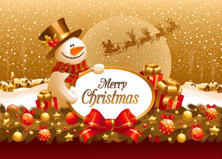 Snowman merry christmas sign presents - a merry christmas free wallpaper