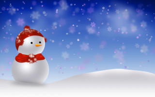 Snowman red hat scarf snow 4 - a snowman free wallpaper