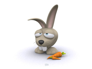 Cartoon rabbit sitting carrot sad - him free wallpaper for desktop