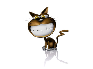 Cartoon cat big smile happy - a cartoon cat free wallpaper