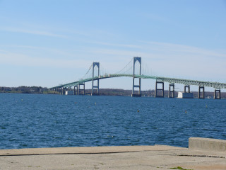 Bridge water sky concrete platform - plein air free wallpaper