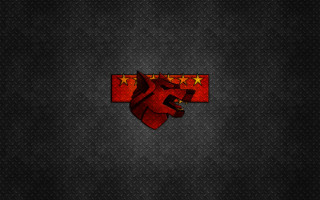 Red black background lion stars - the side of the screen free wallpaper