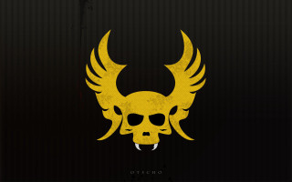 Yellow skull large wings black - large wing free wallpaper