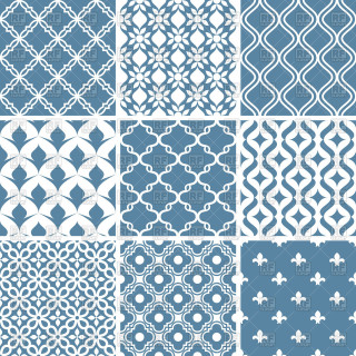 Blue white patterns decorative objects - object free wallpaper for tablet