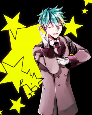 Man blue hair suit stars - adam manyoki free wallpaper