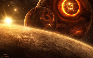 Planet sun star background foreground - the horizon free wallpaper for desktop