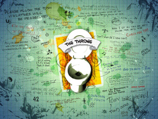 Toilet throne graffiti art image - brian thomas free wallpaper