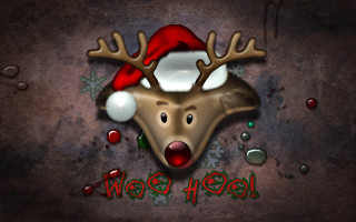 Reindeer santa hat merry christmas - merry free wallpaper for desktop