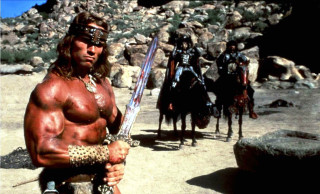 Man sword horses background rocks - horse free wallpaper