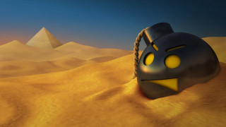 Helmet desert pyramids blue sky - the middle of a desert free wallpaper