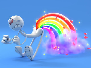 Cartoon character dancing rainbow hearts 2 - loony toon free wallpaper