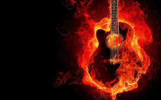 Guitar fire black background red - bradley walker tomlin free wallpaper