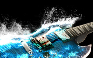 Blue guitar water splash black - billie waters free wallpaper