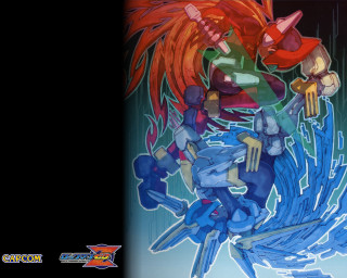 Cartoon character red hair blue - a blue tail free wallpaper