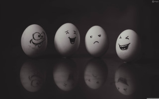 Eggs with faces row table - expressive free wallpaper