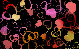 Colorful hearts swirls black red - alison kinnaird free wallpaper