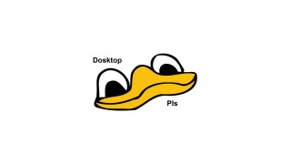 Yellow duck two eyes nose - computer art free wallpaper