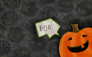 Halloween pumpkin speech bubble boo - clark voorhees free wallpaper