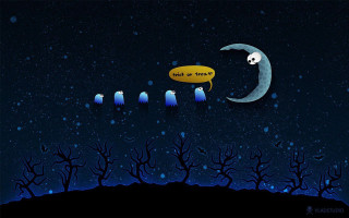 Moon people speech bubble cartoon - spooky free wallpaper