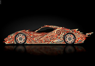 Flaming car on fire wheels - body free wallpaper