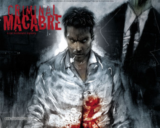 Bloody face cigarette man suit - ben templesmith free wallpaper