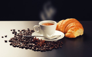 Coffee croissant table coffee beans - corneille free wallpaper