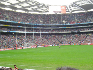 Crowd soccer game stadium goal - a large crowd of people watching free wallpaper