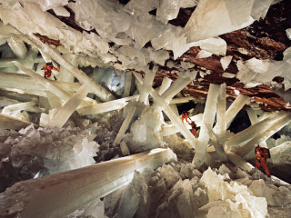 Crystals cave ice wood group - amazing depth free wallpaper