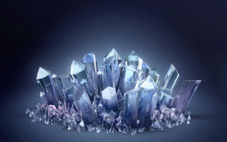 Crystal rocks black background blue - diamond free wallpaper for desktop
