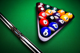 Pool table cue triangle balls - a pool table free wallpaper