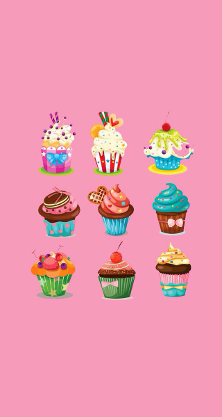 Pink background cupcakes variety sides - clara peeters free wallpaper for mobile