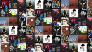 Woman microphone man guitar collage 2 - a collage of photos free wallpaper