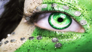 Woman green makeup green eye - a womans face free wallpaper for desktop