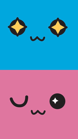 Colored boxes with faces and - vector art free wallpaper for mobile