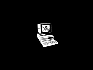 Computer keyboard skull black background - banksy free wallpaper for desktop