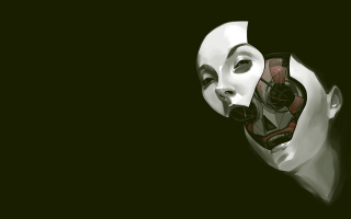 White mask black background red - dave mckean free wallpaper