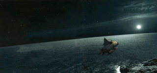 Space station ocean night full - the middle of the ocean free wallpaper