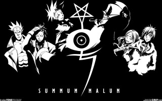 Anime characters black background white 2 - occult free wallpaper