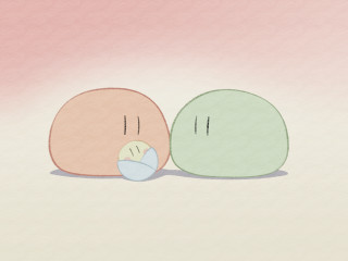 Cartoon characters sitting pink background - two cartoon character free wallpaper