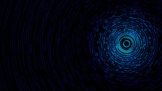 Blue circle black background image 2 - chromatic aberration free wallpaper