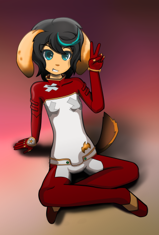 Cartoon character sitting hand head - anime girl free wallpaper for mobile