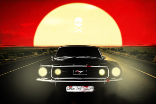Car driving skull hood sun - the hood free wallpaper for desktop