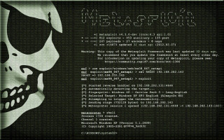 Skull face computer screen message - a message free wallpaper